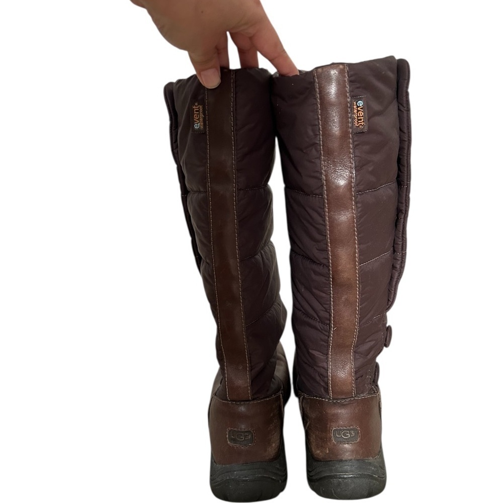 UGG Snowpeak Tall Winter Leather with Quilted Nylon Shaft and Buttons - 7 - Picture 7 of 14